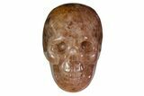 Carved, Strawberry Quartz Crystal Skull - Madagascar #116326-1